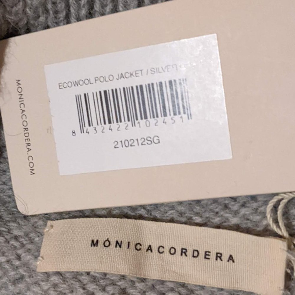 Monica Cordera ecowool polo jacket silver grey NWT - Picture 6 of 7